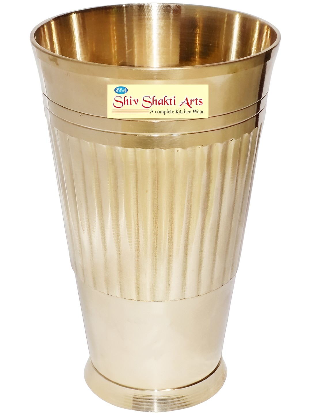 

Shivshakti Arts Gold Toned Easy to Clean Brass Water Glass 350ml