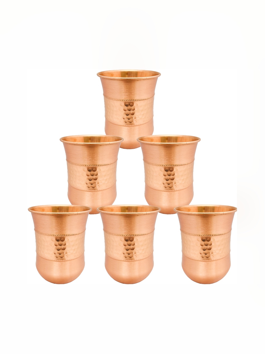 

Shivshakti Arts 6 Pieces Easy to Clean Copper Water Glass 300ml