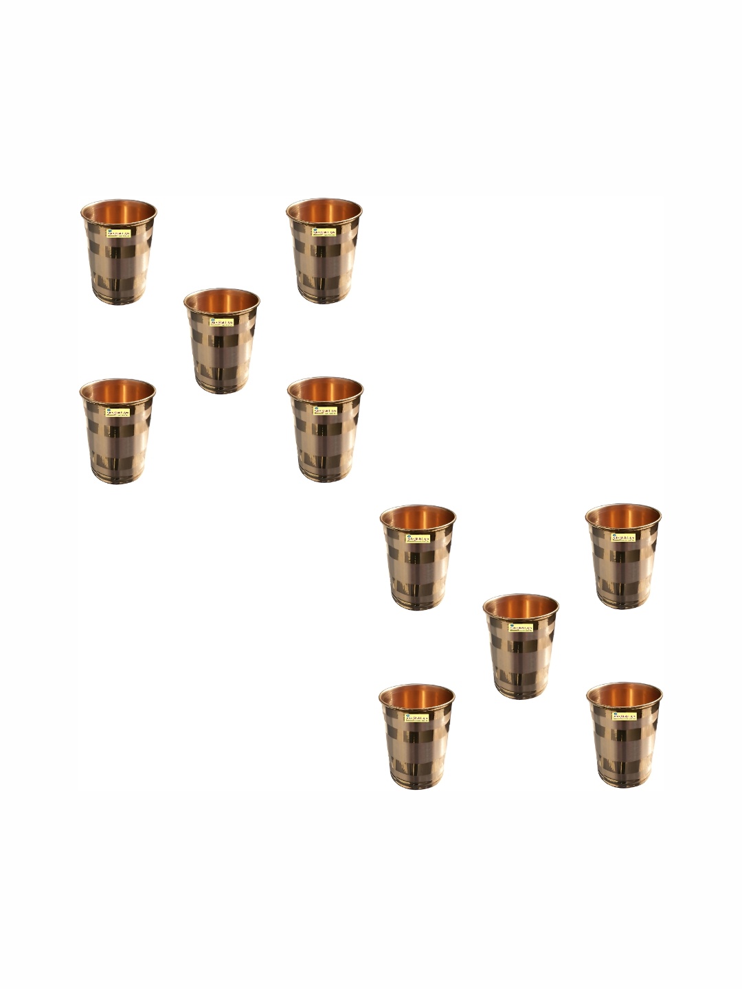 

Shivshakti Arts 10 Pieces Easy to Clean Copper Water Glass 200ml