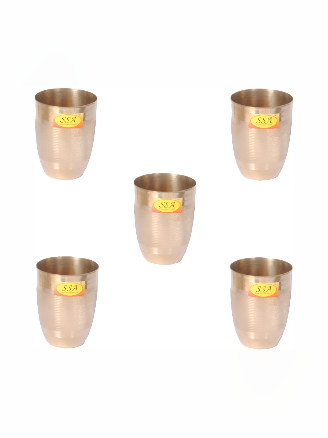 

Shivshakti Arts 3 Pieces Easy To Clean Brass Water Glasses 250 ML Each, Copper