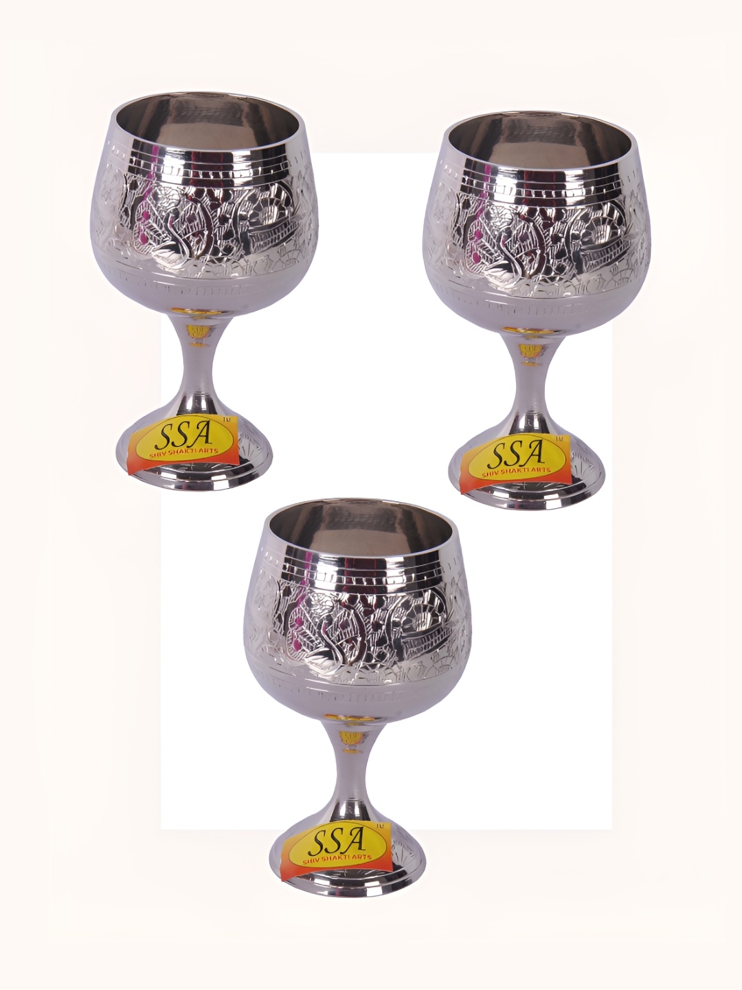 

Shivshakti Arts Brown 4 Pieces Easy to Clean Brass Water or Juice Glass