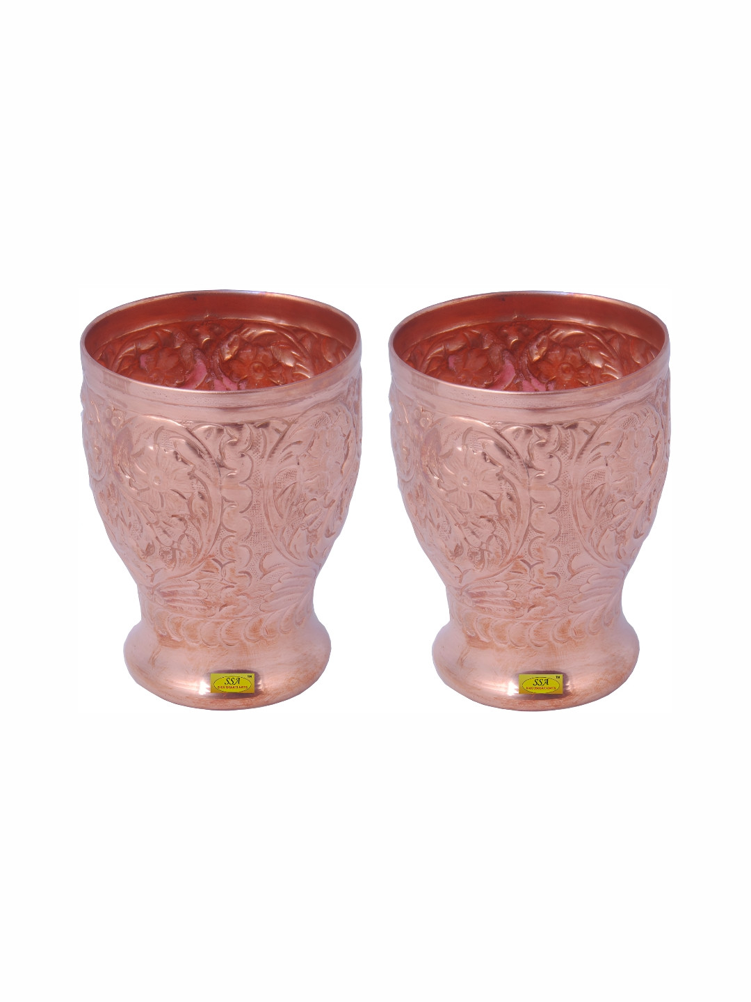 

Shivshakti Arts Copper Toned 2 Pieces Easy to Clean Water or Juice Glass 300ml