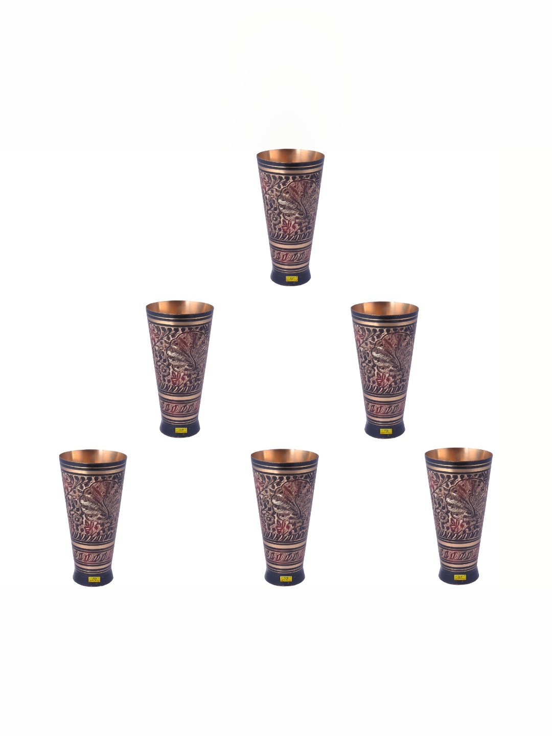 

Shivshakti Arts Black 3 Pieces Brass Water Glass