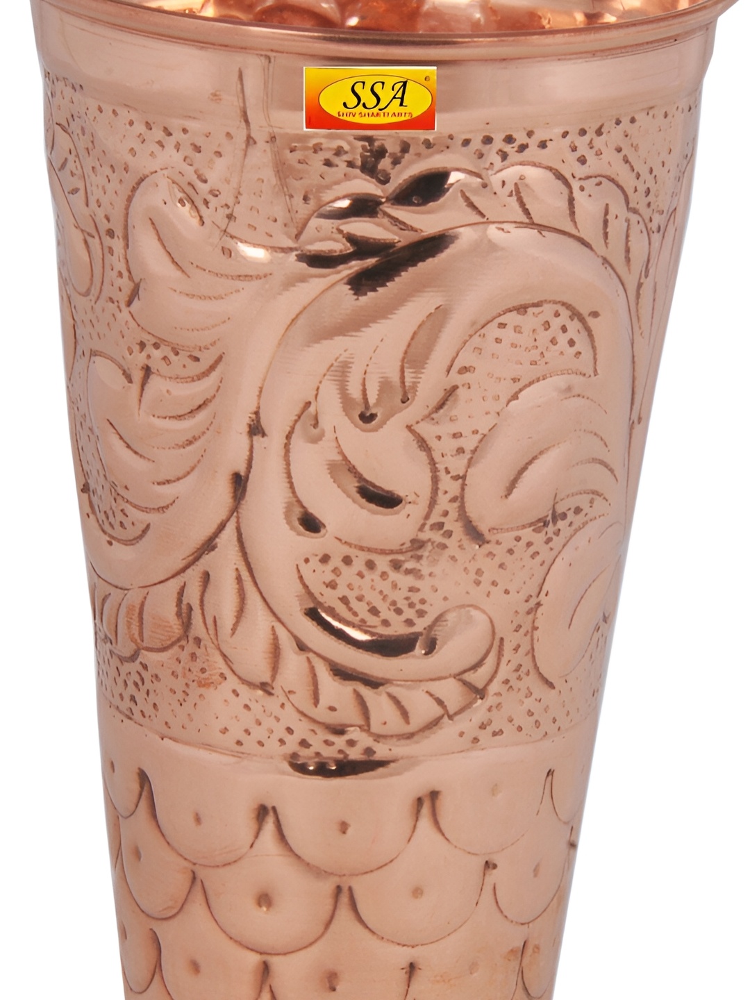 

Shivshakti Arts Brown Textured Copper Easy To Clean Water Glass 650 ml
