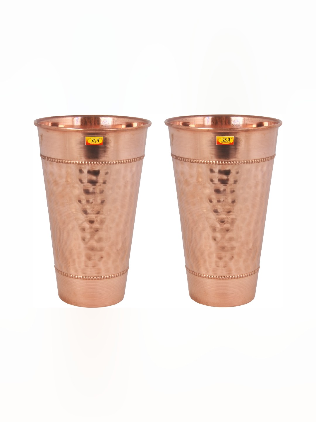 

Shivshakti Arts Copper Toned 2 Pieces Easy to Clean Brass Water or Juice Glass 280ml