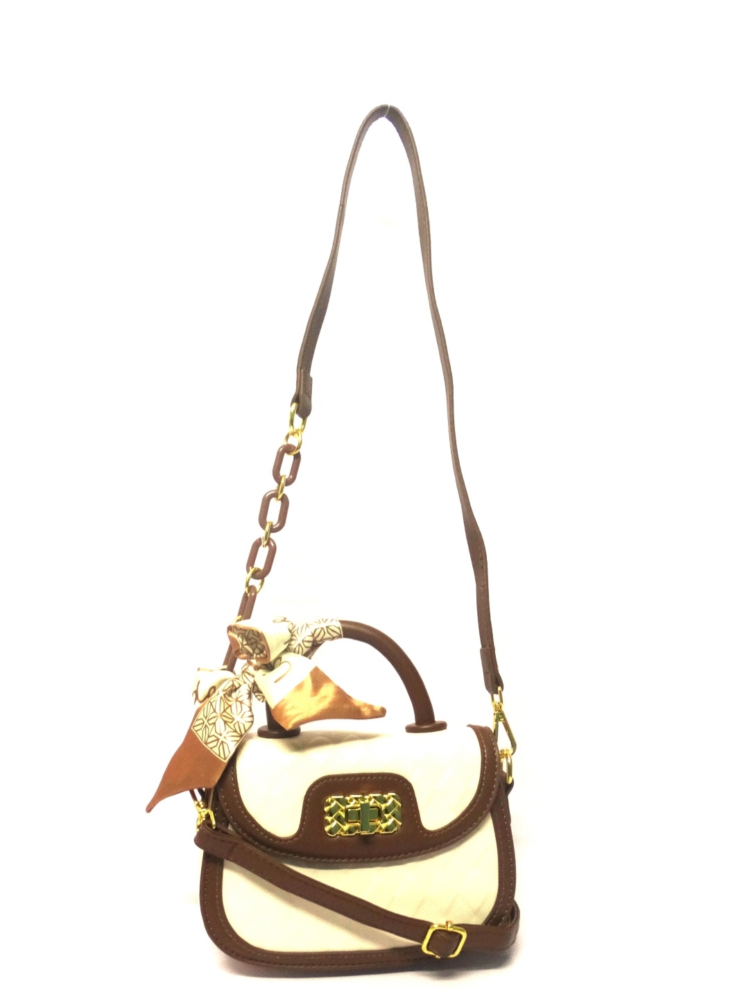 

CHRONICLE Structured Sling Bag, Cream