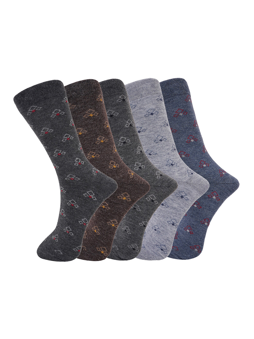 

BAESD Men Pack Of 5 Assorted Cotton Ankle-Length Socks