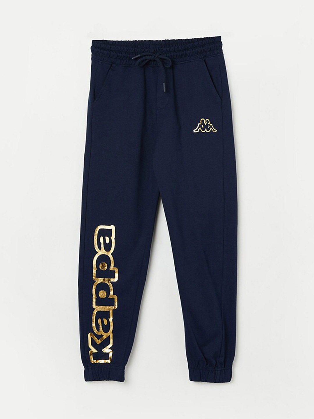 

Kappa Boys Brand Logo Printed Pure Cotton Joggers, Navy blue