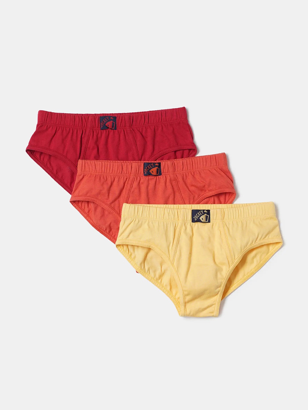 

Jockey Boys Pack Of 3 Super Combed Cotton Solid Brief - 3035, Assorted