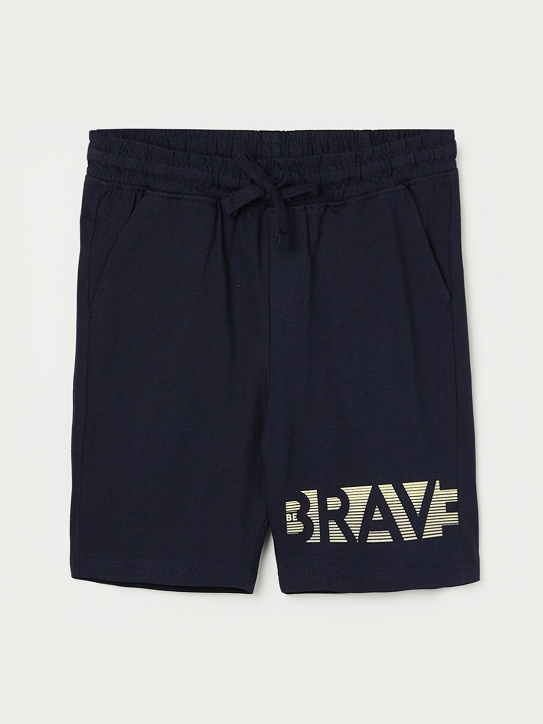 

Fame Forever by Lifestyle Boys Typography Printed Pure Cotton Shorts, Navy blue