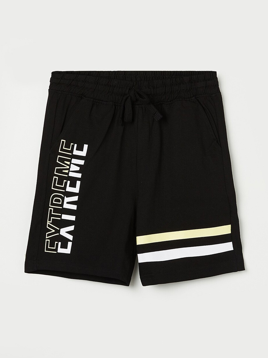 

Fame Forever by Lifestyle Boys Typography Printed Pure Cotton Shorts, Black