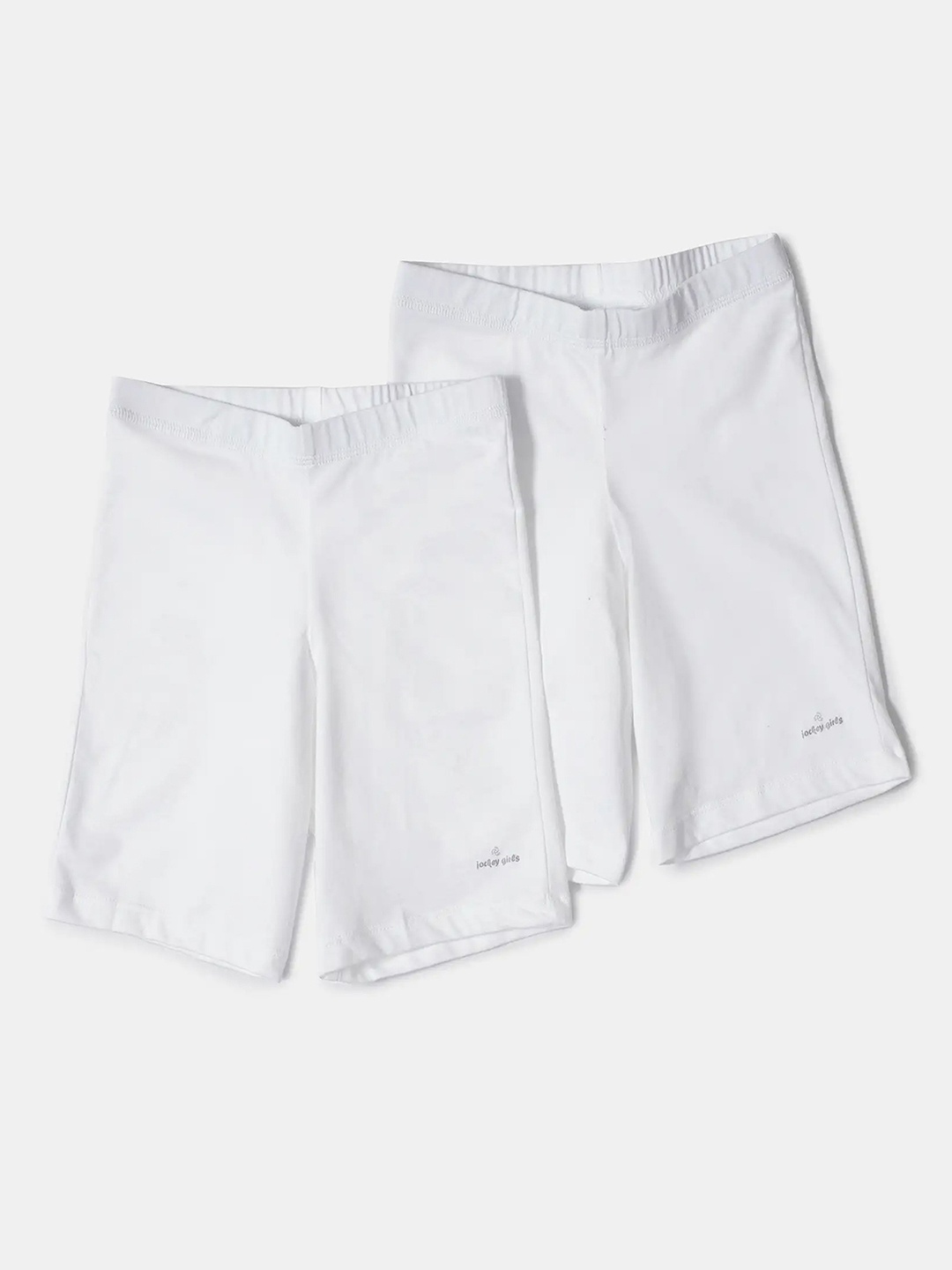 

Jockey Girls Pack of 2 Super Combed Cotton Solid Shorties with Ultrasoft Waistband-SG03, White