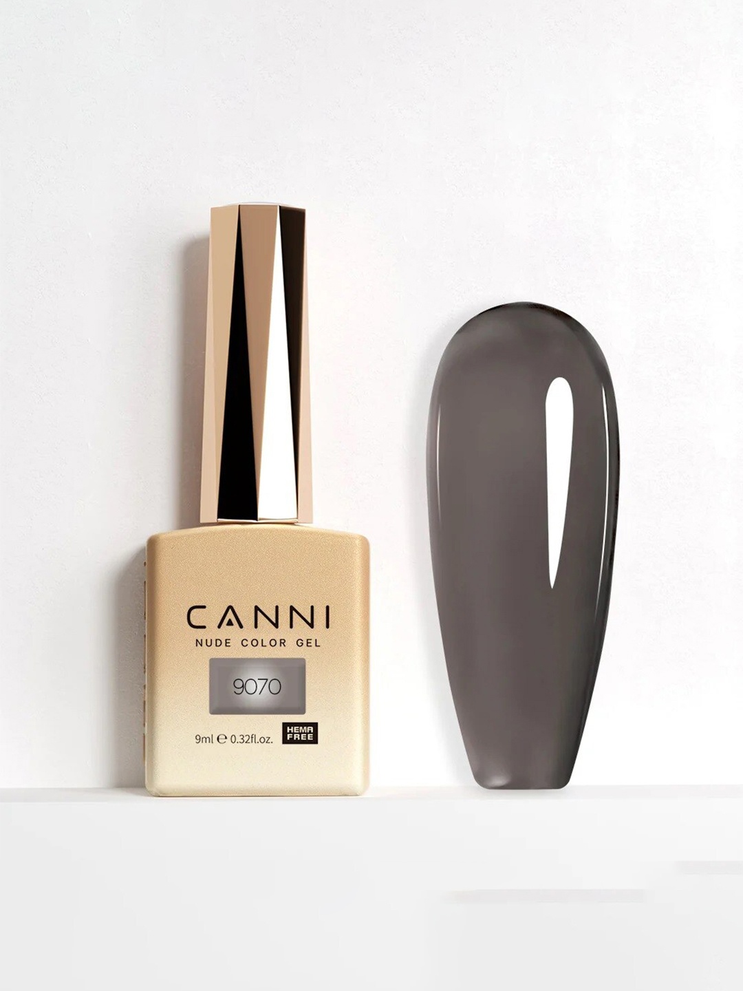 CANNI Color Nail Gel UV LED Long Lasting Nail Polish 9ml - Shade 9070, Black