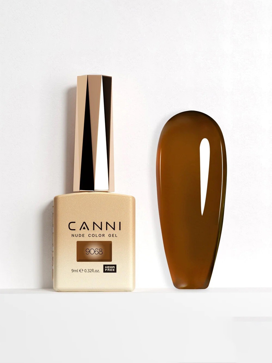 

CANNI Hema-Free Nude Color UV LED Nail Gel Polish 9ml - Shade 9068, Brown