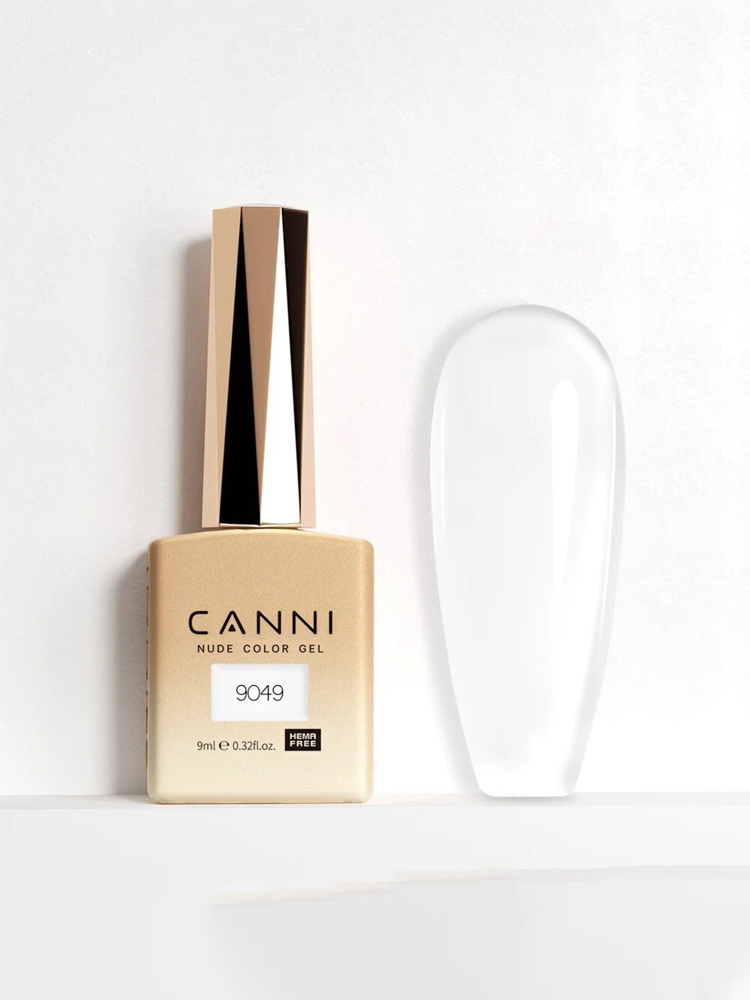 

CANNI Hema-Free Nude Color UV LED Nail Gel Polish 9ml - Shade 9049, Transparent