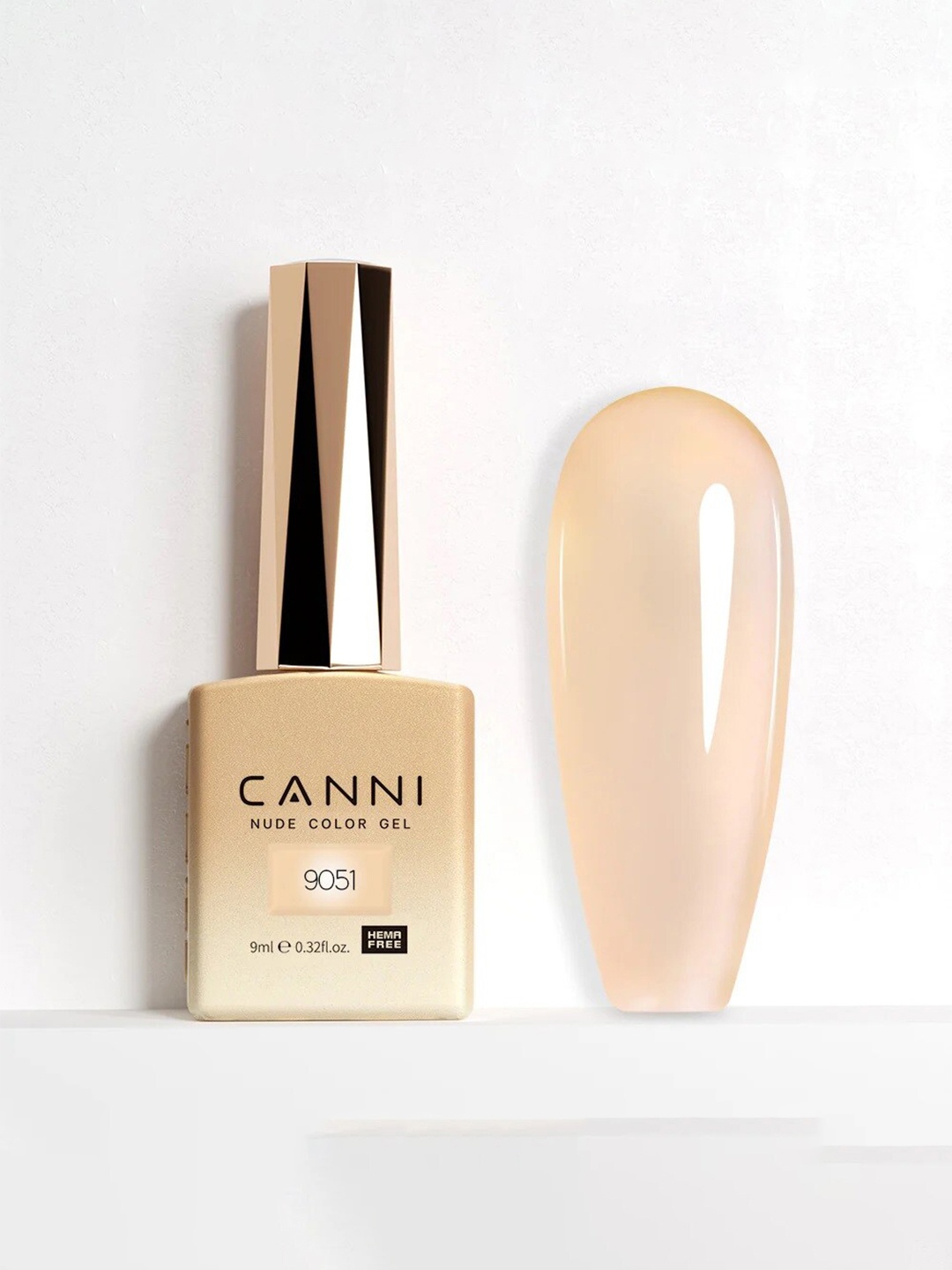 CANNI Hema-Free Color UV LED Nail Gel Polish 9ml - Shade 9051, Nude