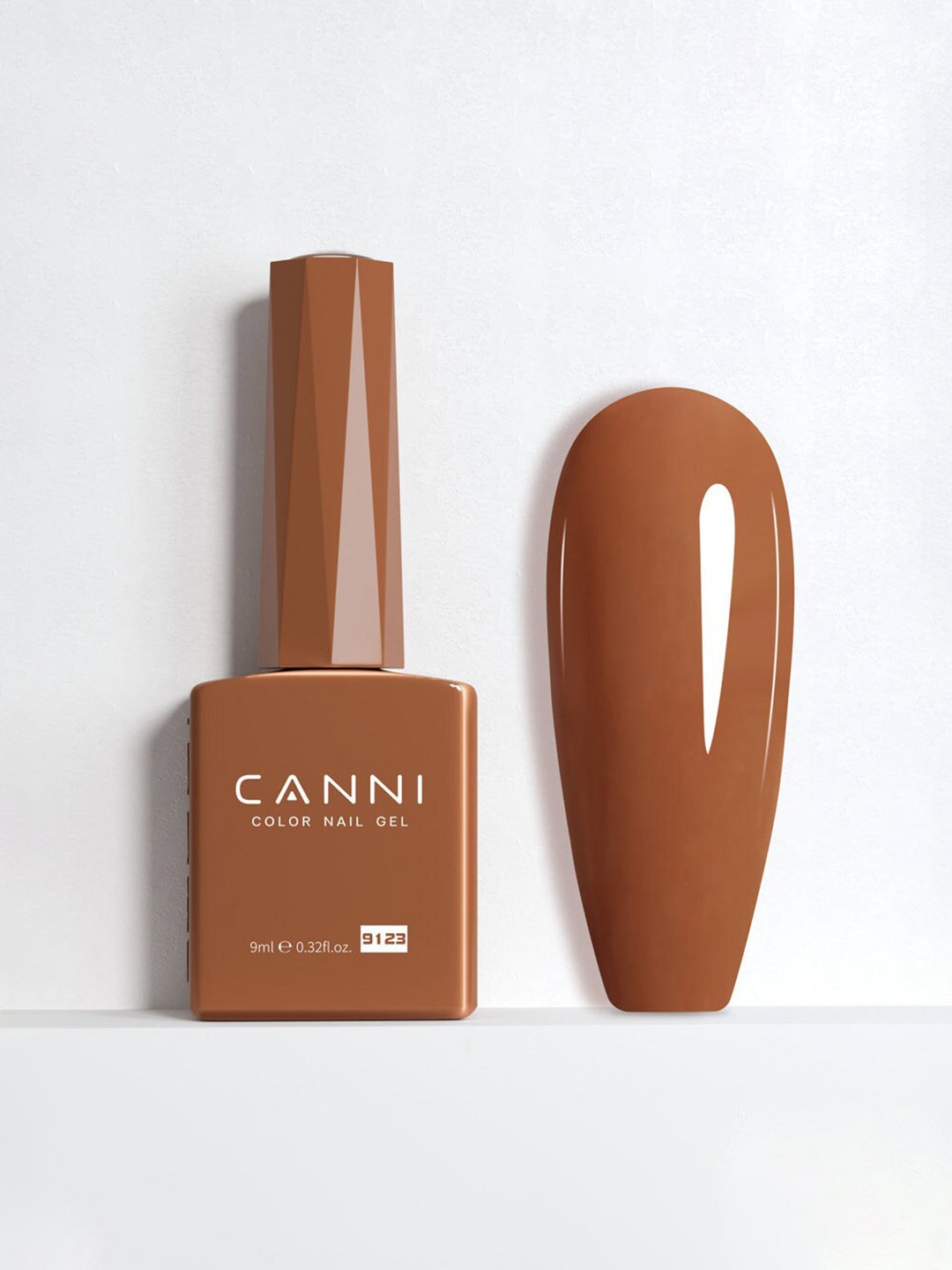 CANNI Color Nail Gel UV LED Long Lasting Nail Polish 9ml - Shade 9123, Brown