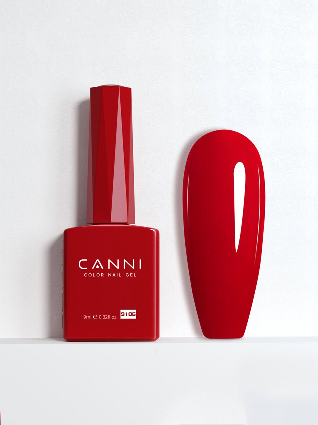 CANNI Color Nail Gel UV LED Long Lasting Nail Polish 9ml - Shade 9106, Red