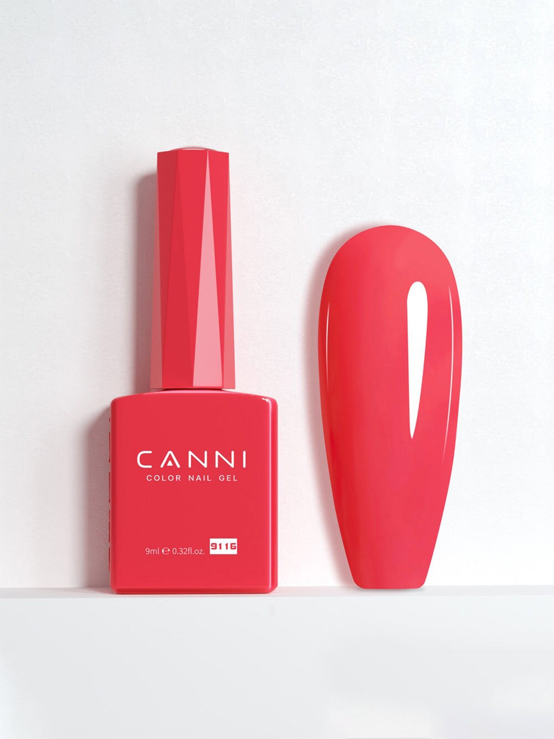 CANNI Color Nail Gel UV LED Long Lasting Nail Polish 9ml - Shade 9116, Red
