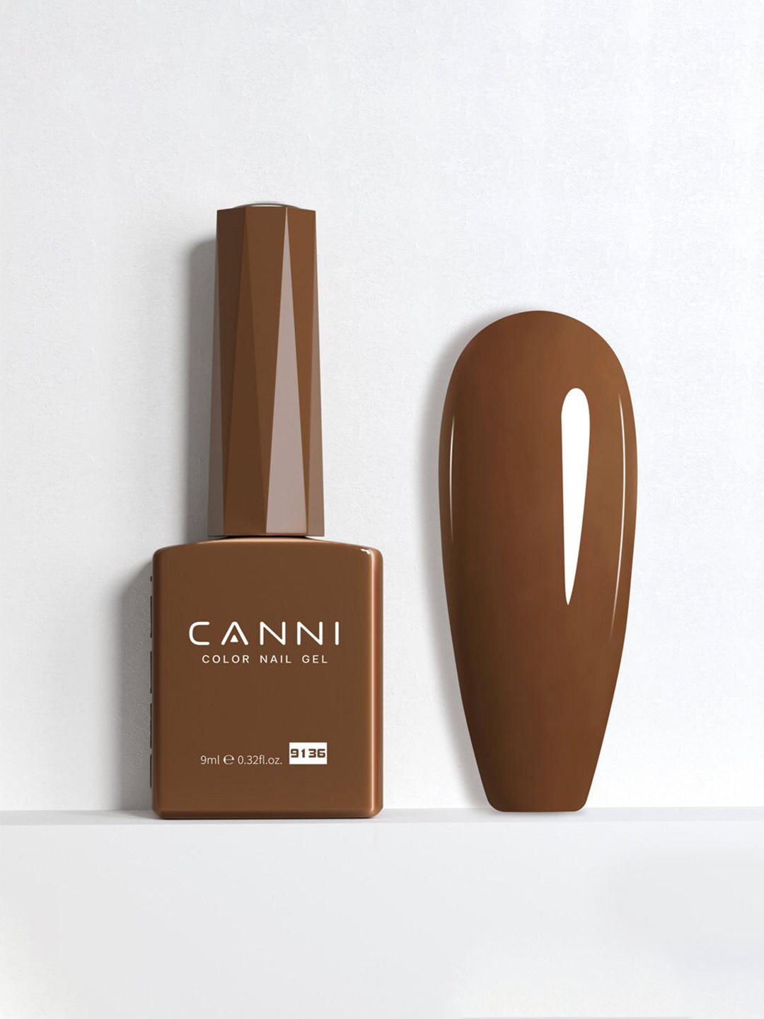 

CANNI Hema-Free Color UV LED Nail Gel Polish 9ml - Shade 9136, Brown