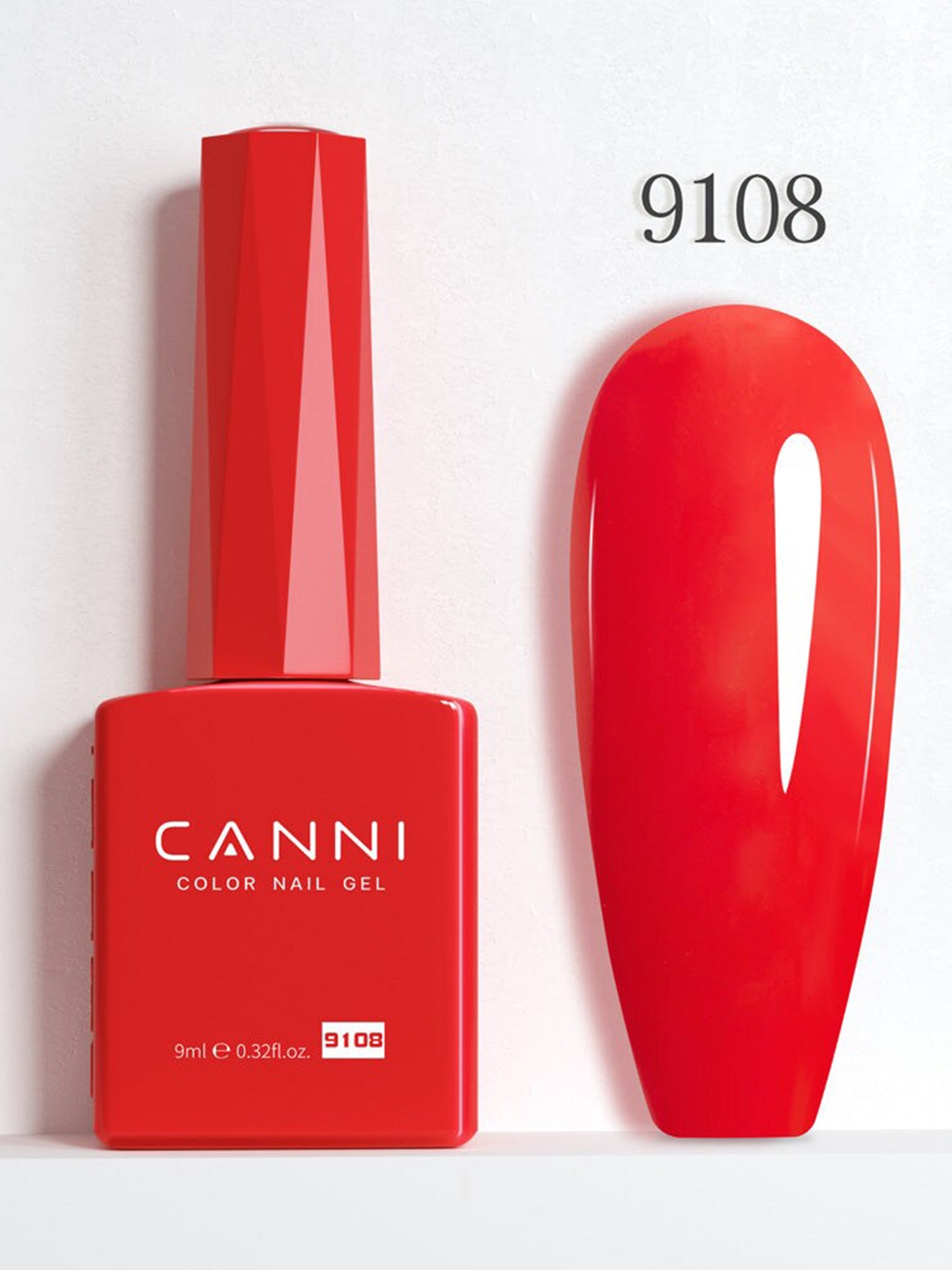 

CANNI Hema Free Long Lasting Soak Off UV LED Gel Nail Polish 9ml - Shade 9108, Red