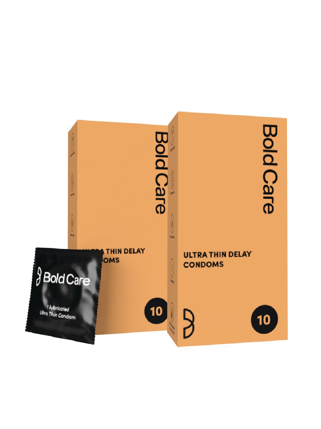

Bold Care Set of 2 Ultra Thin Delay Condoms - 10 Pieces Each, Beige