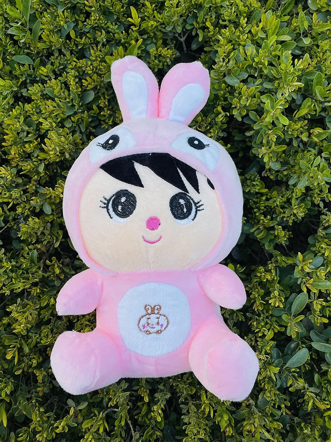 

BAESD Kids Stuffed Fluffy Cute Boy With Bunny Cap Soft Toy, Pink