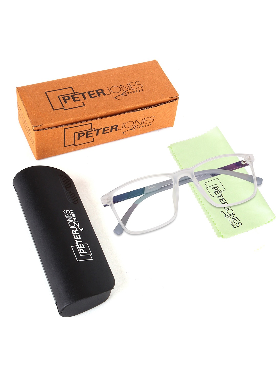 

Peter Jones Eyewear Unisex Full Rim Square Frames, Grey