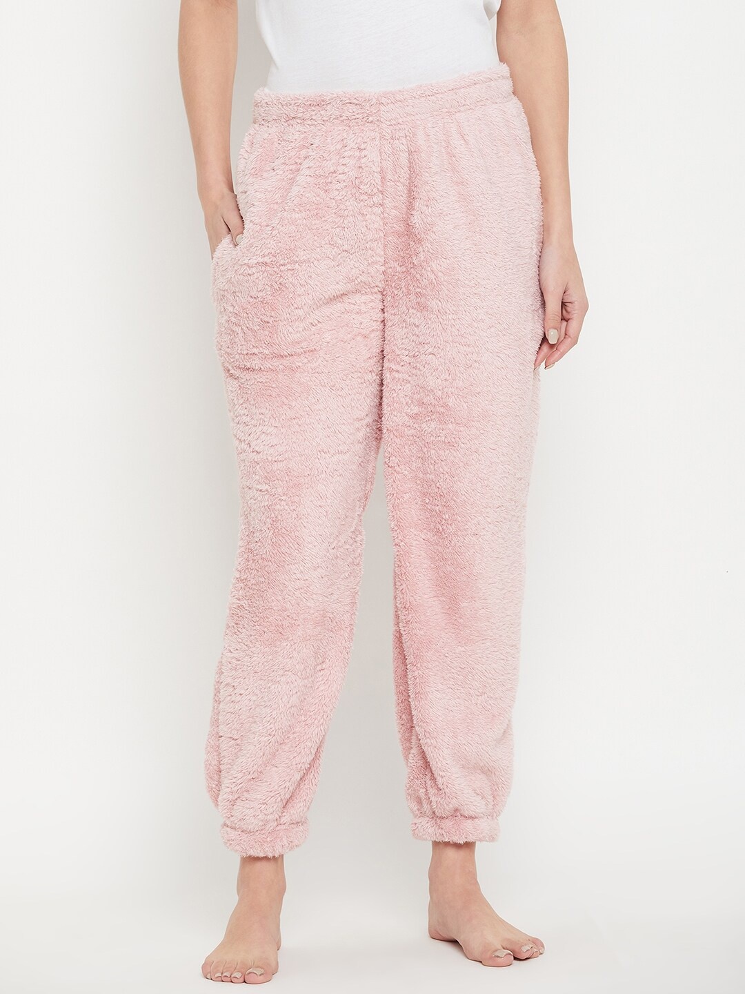 

Camey Women Mid Rise Relaxed-Fit Acrylic Lounge Joggers, Pink