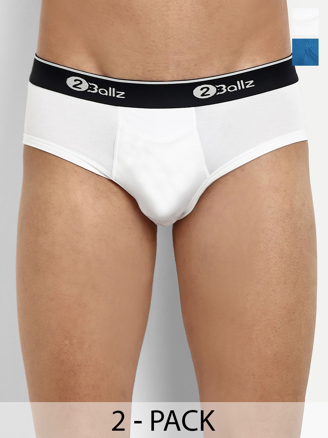 

2BALLZ Pack Of 2 Hipster Snug Fit Pouch Briefs- WHB-2-2BB, Blue