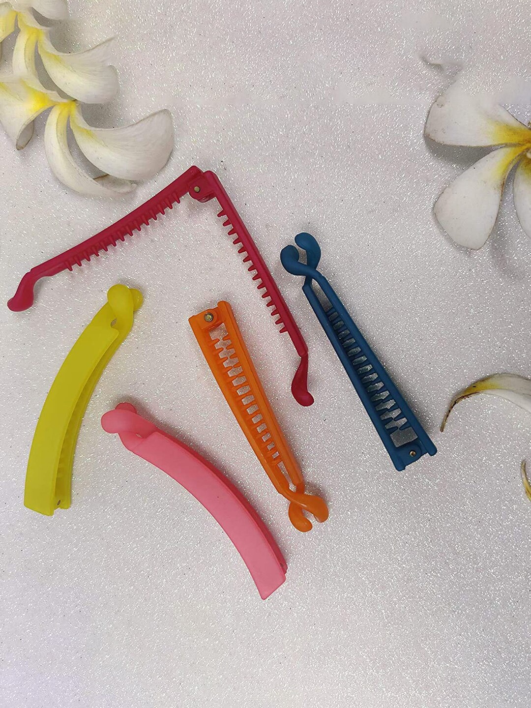 

VAGHBHATT Set of 6 Banana Clip, Pink