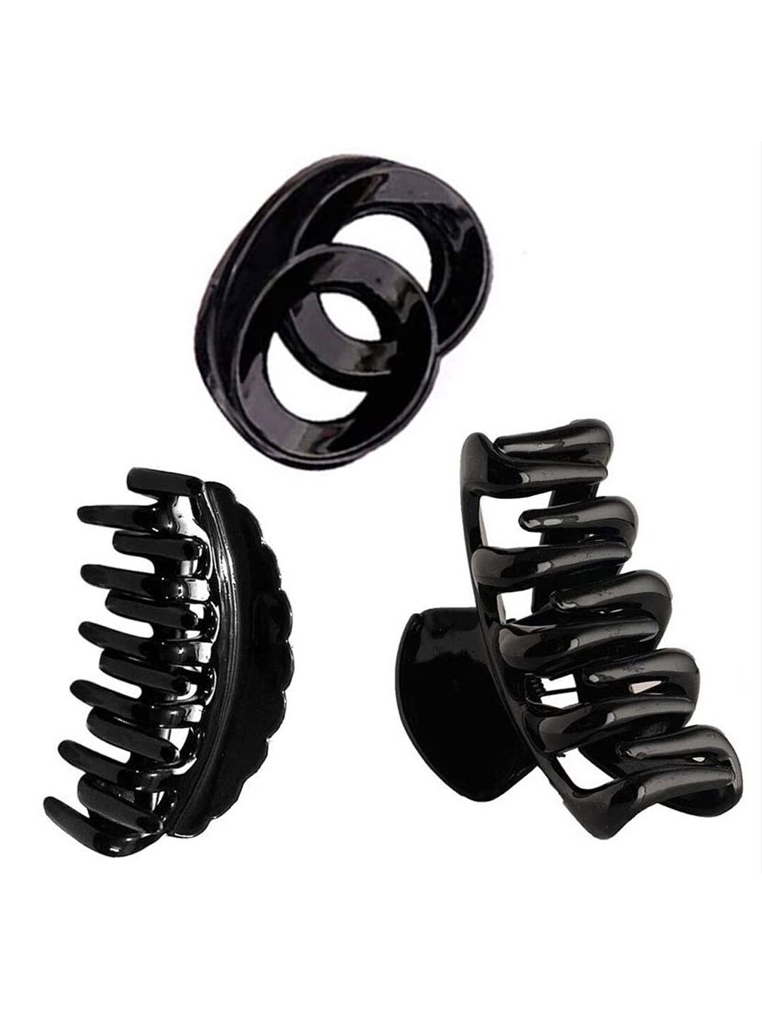 

VAGHBHATT Women Set of 3 Claw Clip, Black