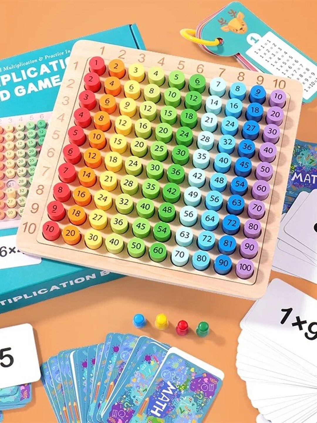 

CHOCOZONE Kids Board Game with Flash Cards & Table Learning Toy, Blue