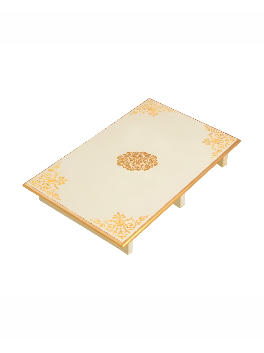 

Lal Haveli Off White Printed Wooden Chowkie