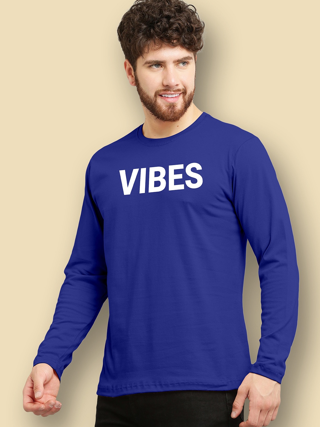 

FTX Typography Printed Round Neck Long Sleeves Regular Fit T-Shirt, Blue