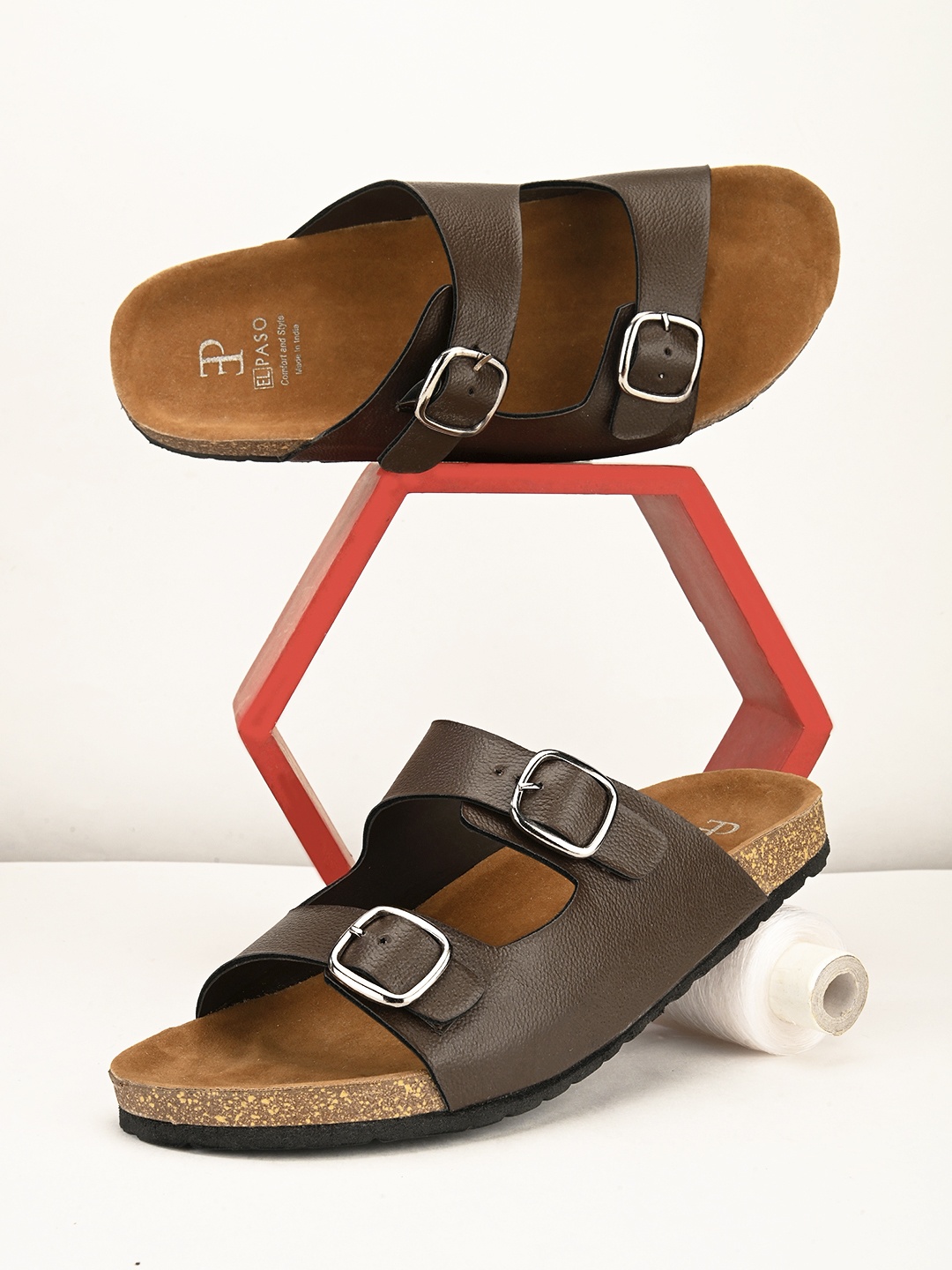 

El Paso Men Slip-On Comfort Sandals, Brown