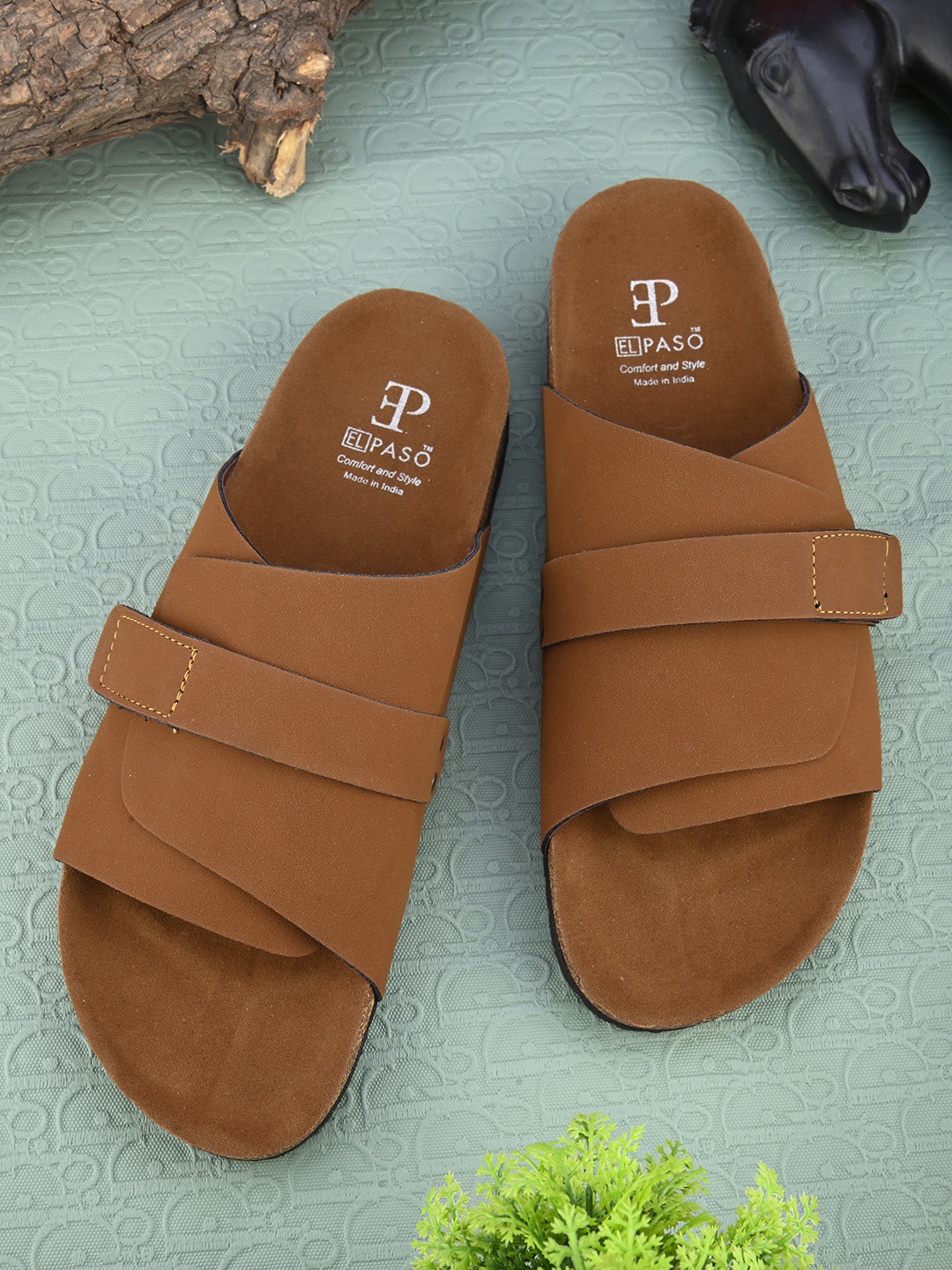 

El Paso Men Slip-On Comfort Sandals, Tan