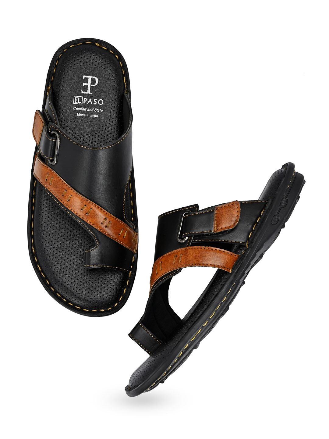 

El Paso Men Slip-On Comfort Sandals, Black