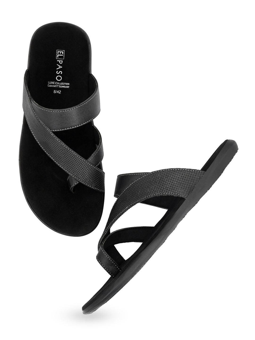 

El Paso Men Slip-On Comfort Sandals, Black