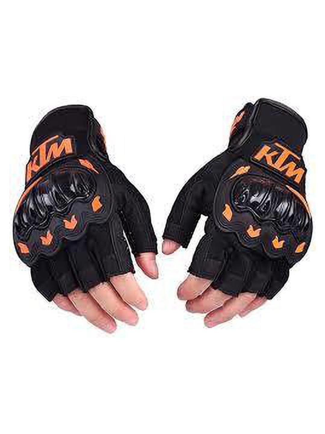 

BAESD Men Patterned Leather Breathable Riding Gloves, Black