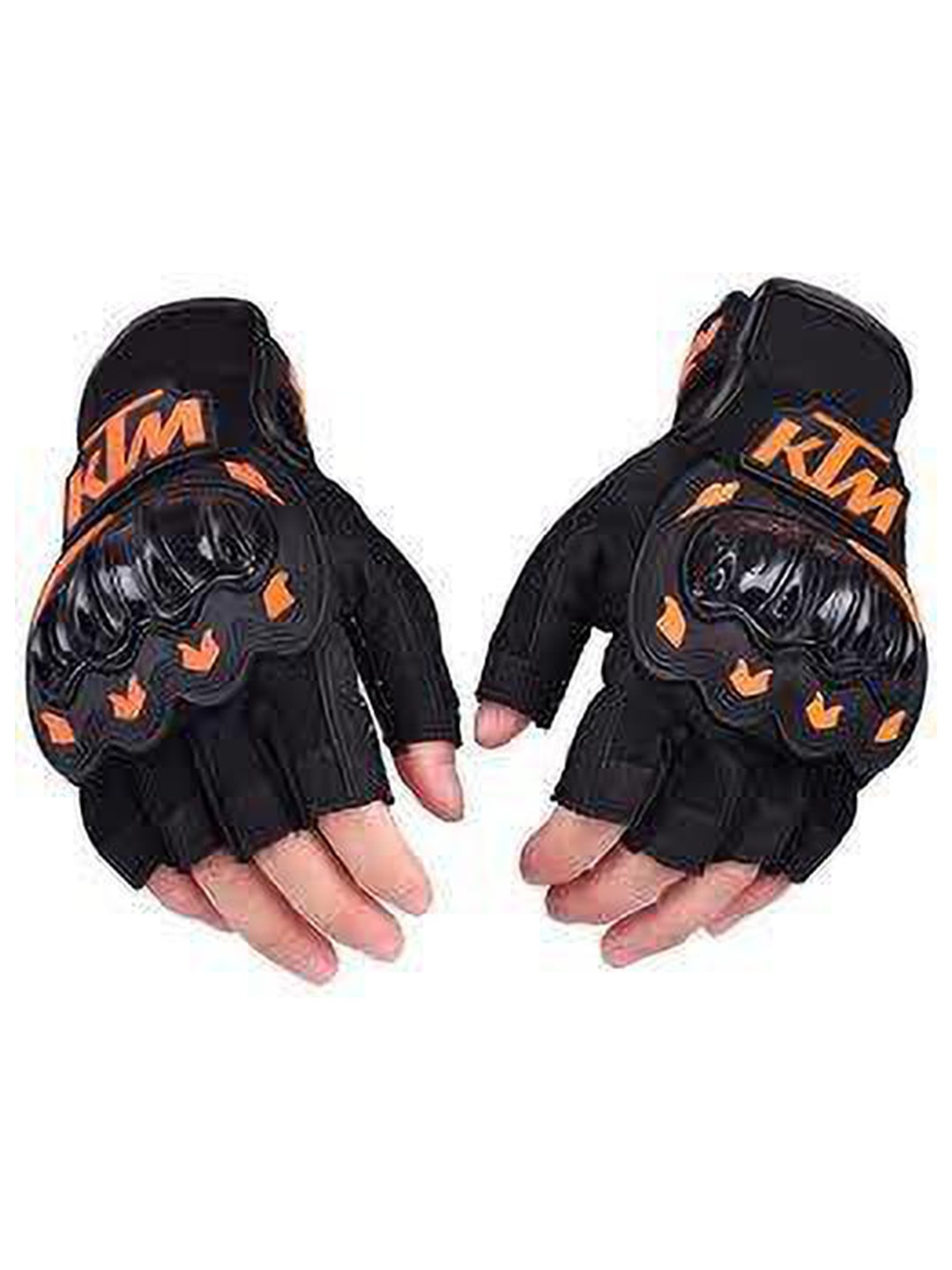 

BAESD Men Patterned Leather Breathable Riding Gloves, Black