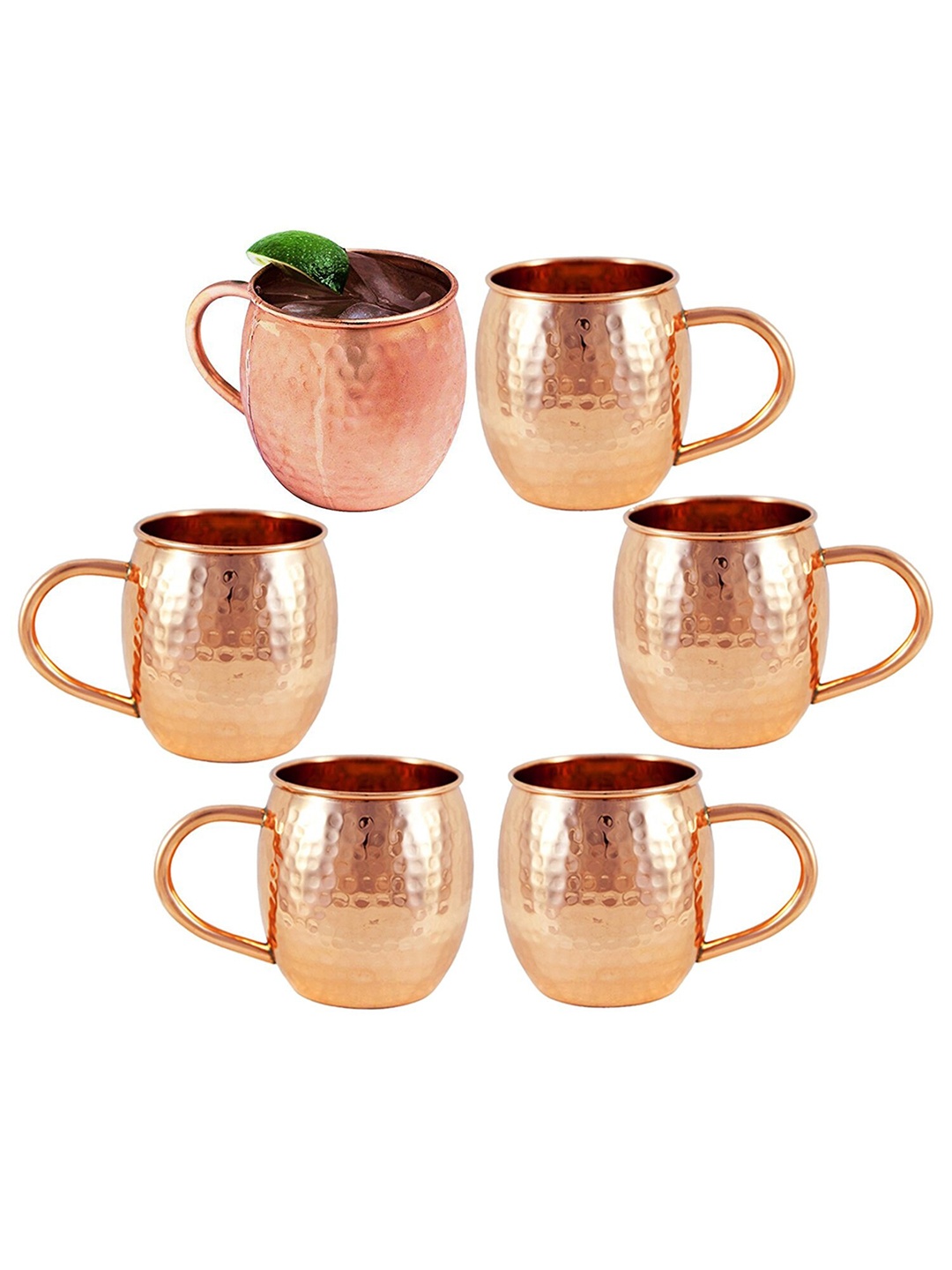 

PRISHA INDIA CRAFT Copper Toned 8 Pieces Mug Set 520ml