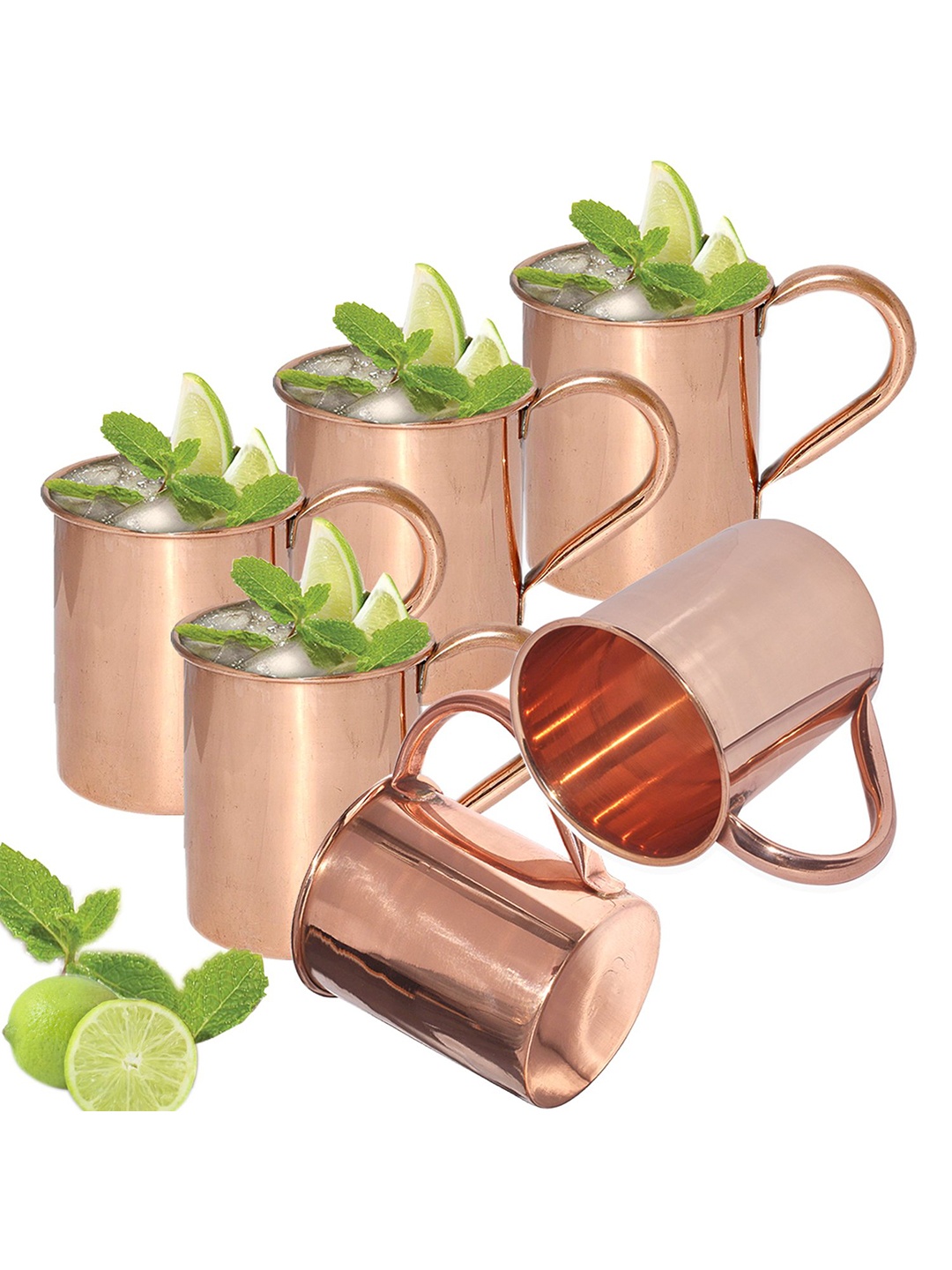 

PRISHA INDIA CRAFT Copper Toned 6 Pieces Water or Juice Glass, Gold