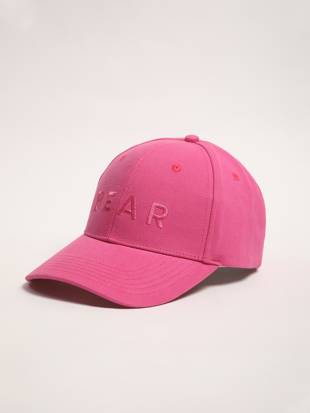 

THE BEAR HOUSE Men Embroidered Pure Cotton Baseball Cap, Pink
