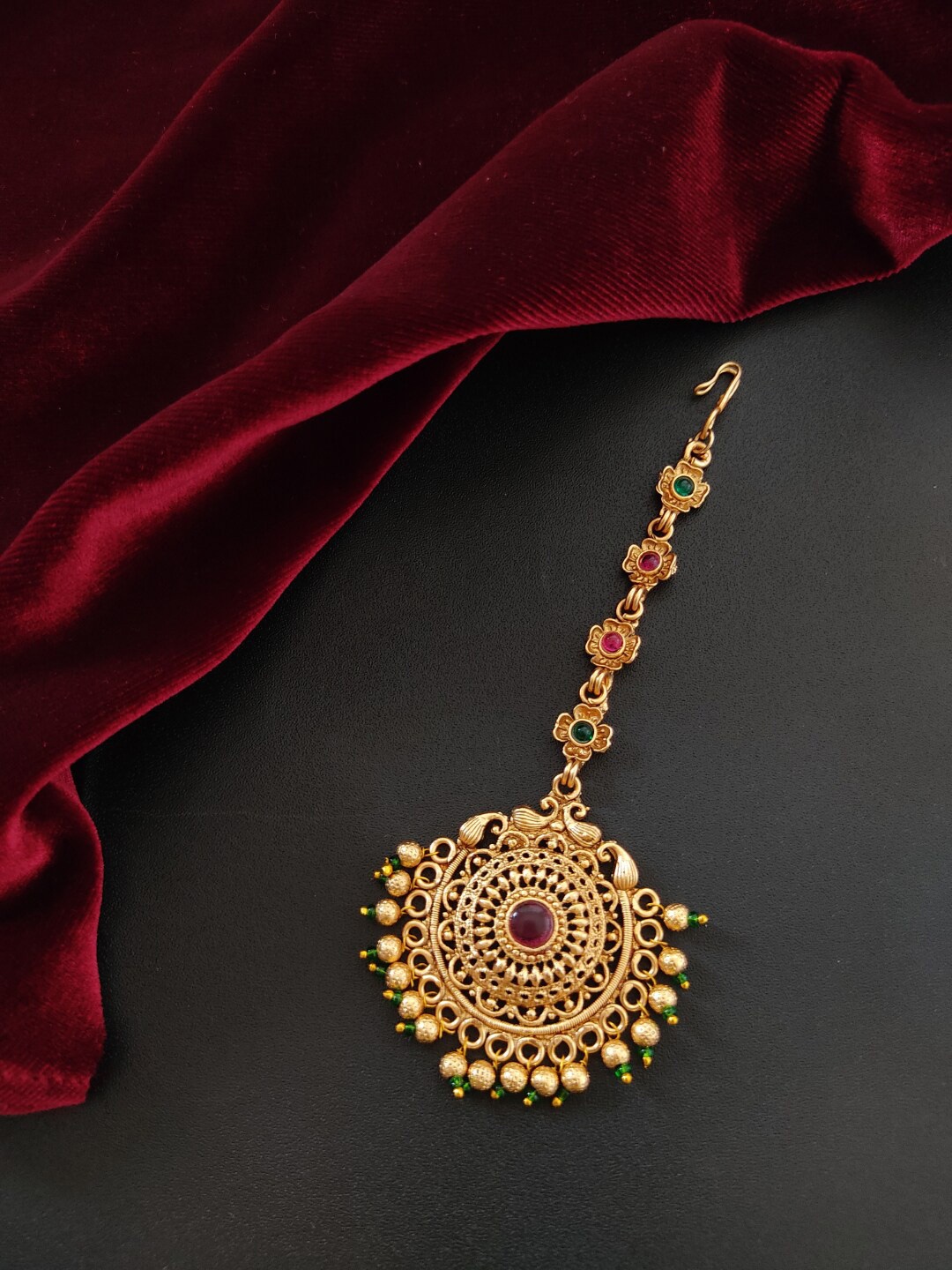 

Pihtara Jewels Gold Plated Maang Tikka