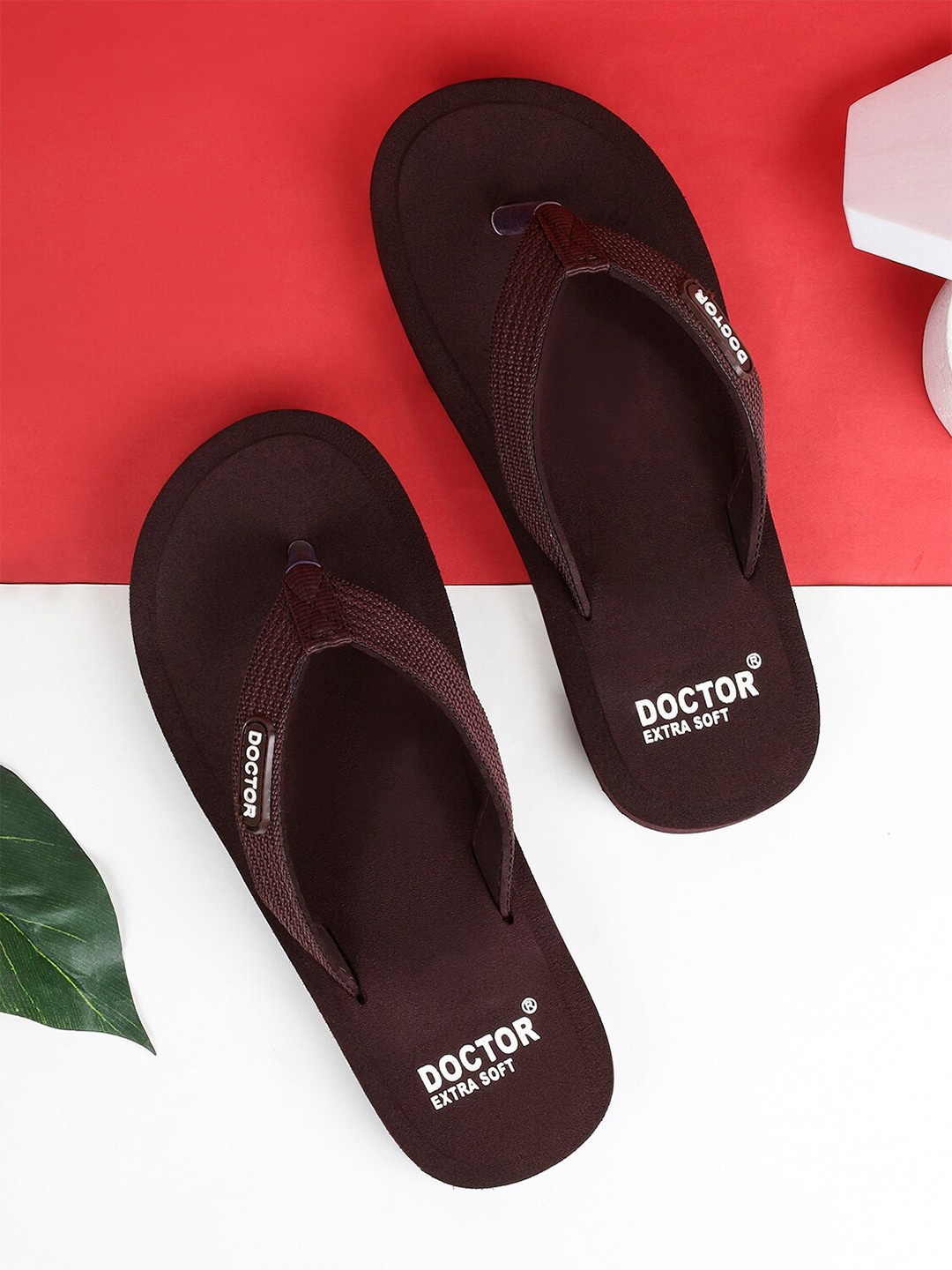 

DOCTOR EXTRA SOFT Women Anti-skid Rubber Thong Flip-Flops, Brown