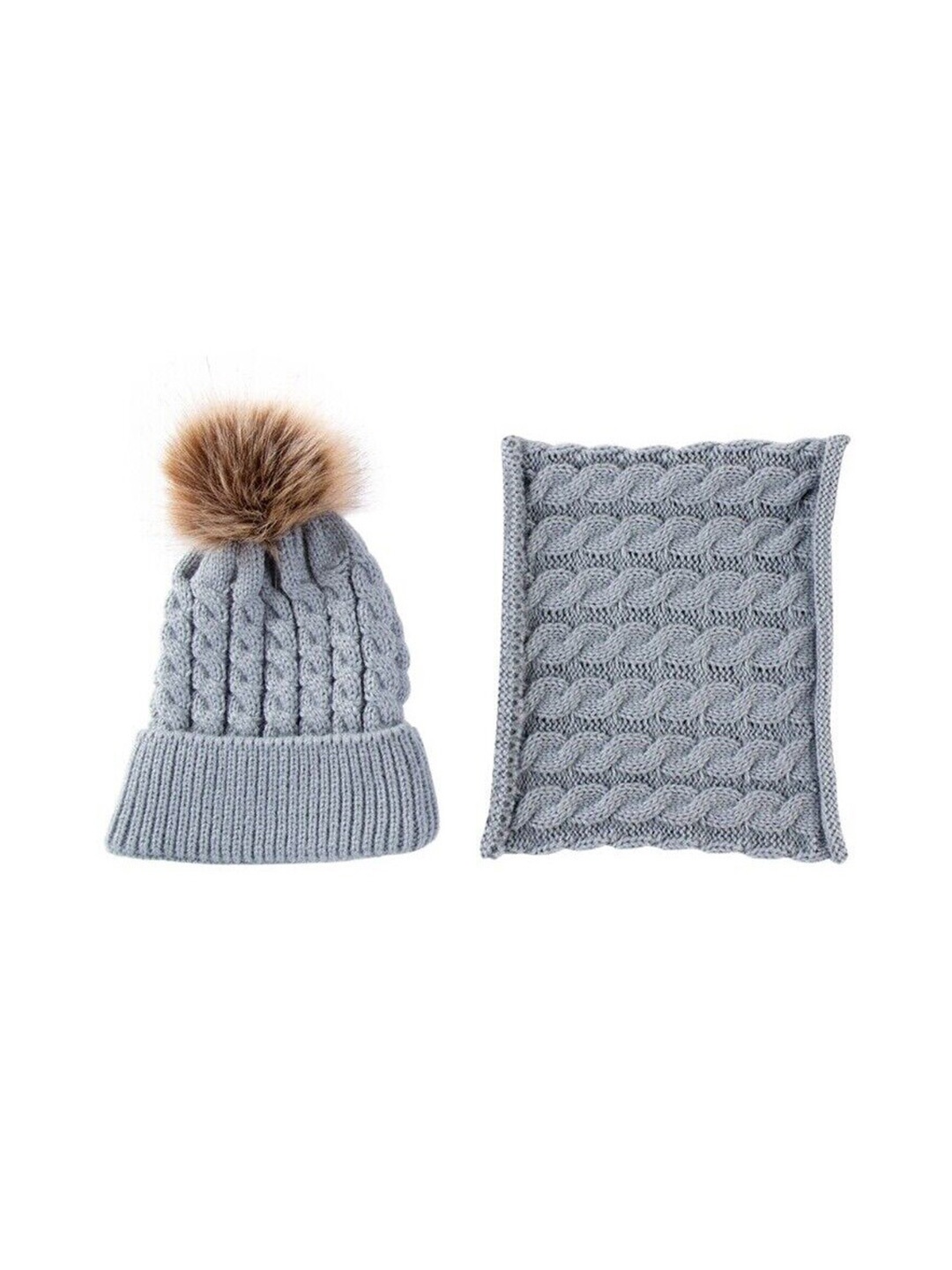 

EL REGALO Kids Self Design Beanie, Grey