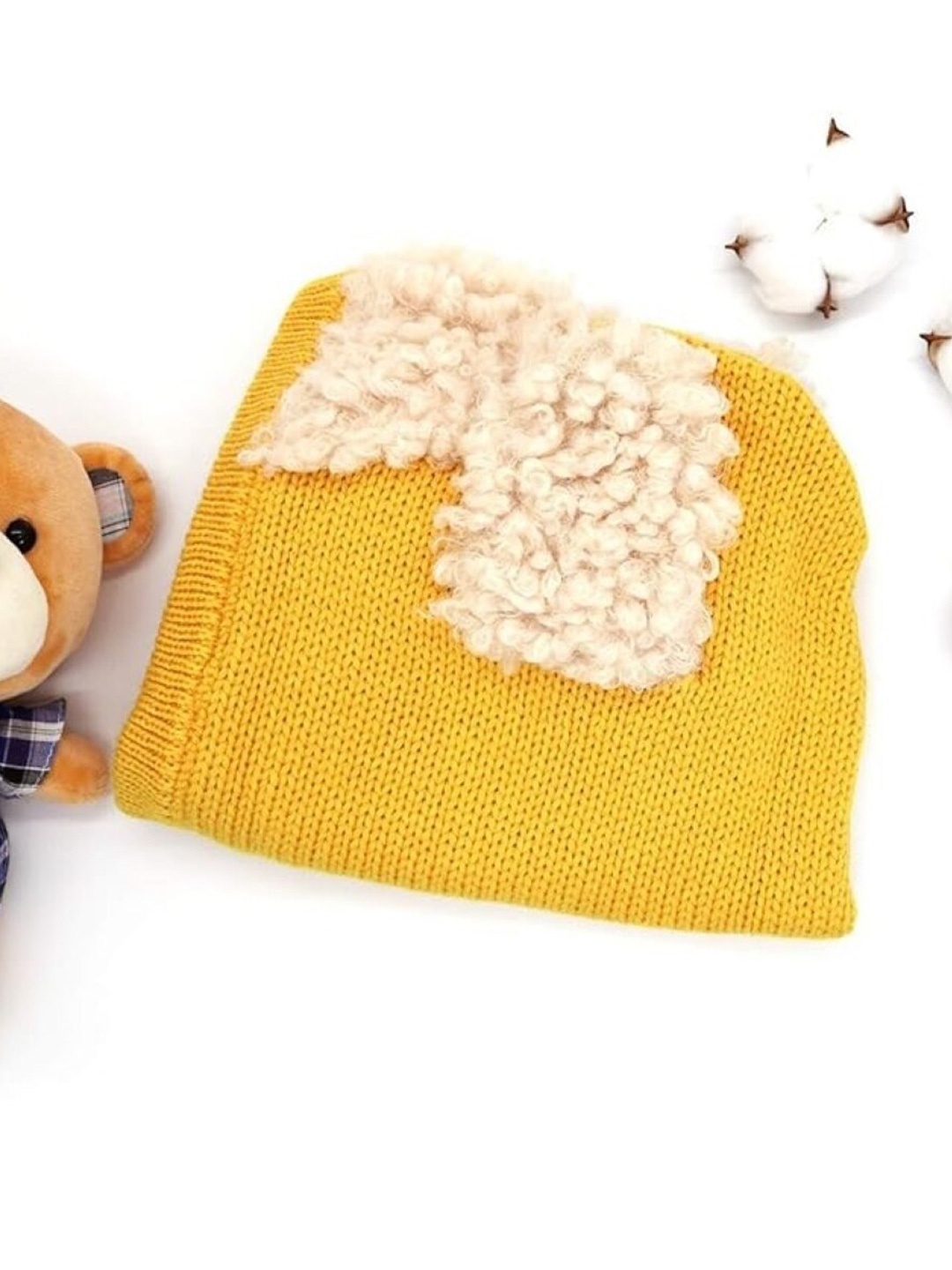 

EL REGALO Kids Self Design Woollen Beanie, Yellow
