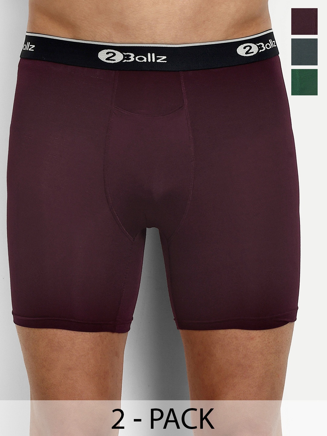 

2BALLZ Pack Of 3 Snug Fit Trunks BRBGUG-3-2BT, Grey