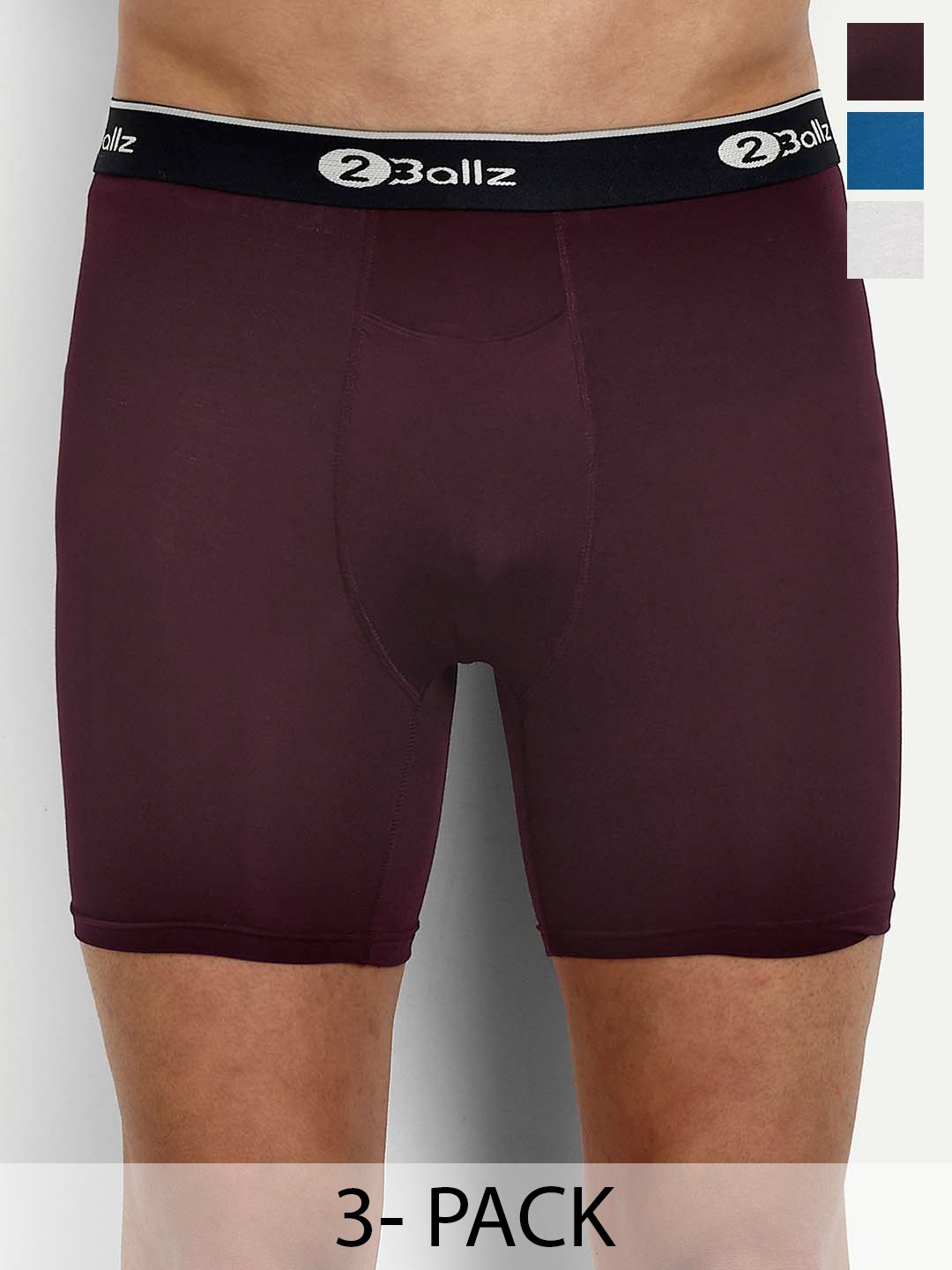 

2BALLZ Pack Of 3 Breathability Trunks BRHBW-3-2BT, Maroon